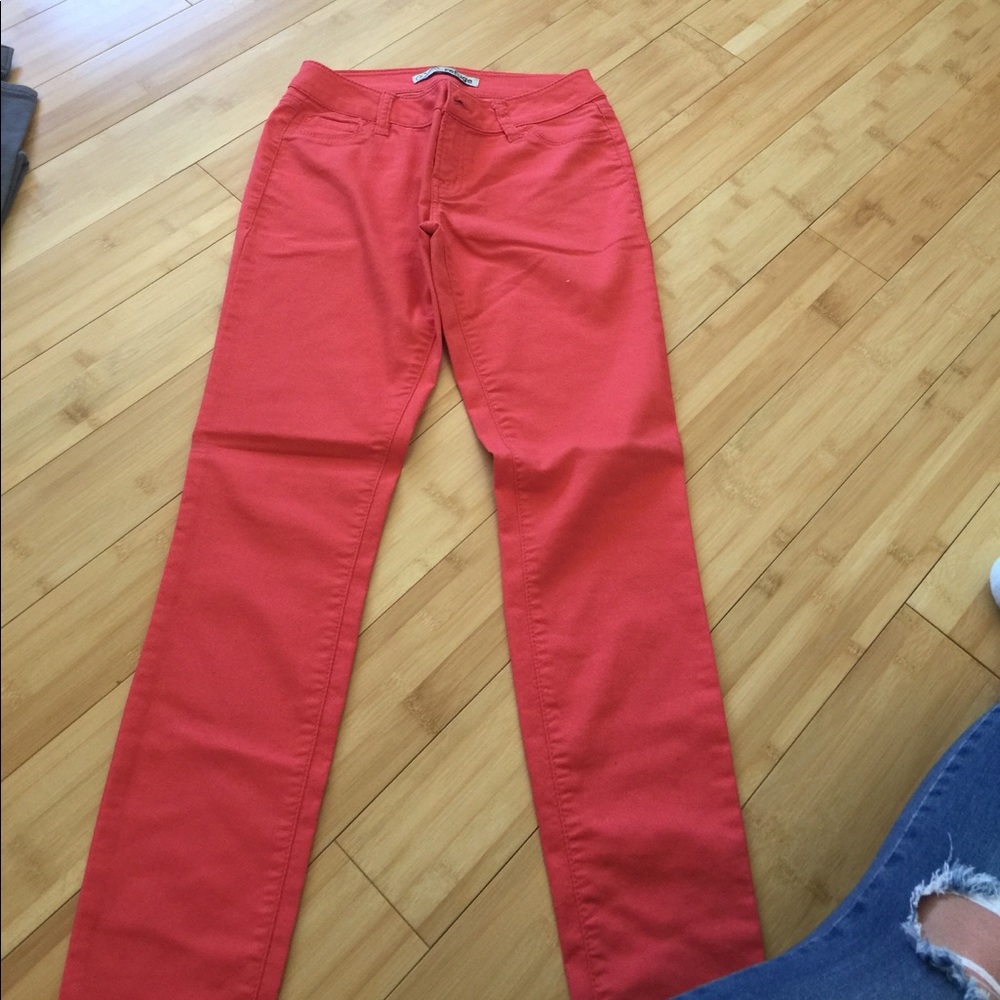 Coral skinny jeans